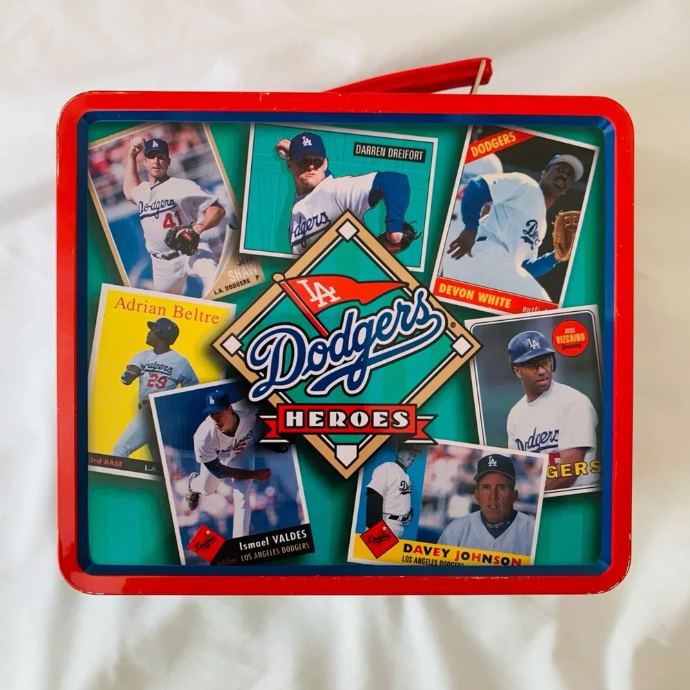 MLB Vintage 1999 Los Angeles LA Dodgers Heroes Baseball Metal Tin Lunchbox
